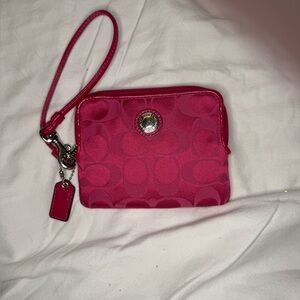 COACH Zip Wristlet with Patent Leather Coach Hangtag